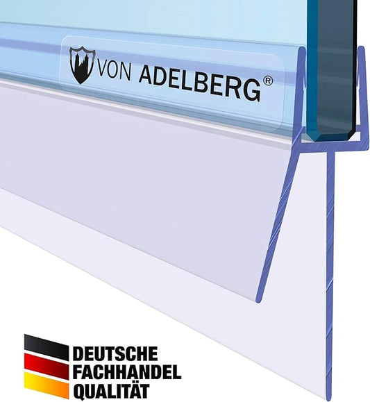 VON ADELBERG Duschdichtung Wasserabweiser Gerade PVC Ersatzdichtung für Dusche Typ: VA006-30-17 - Länge: 70 bis 200 cm - Glasstärke: 6 bis 8 mm - Profil-Profi